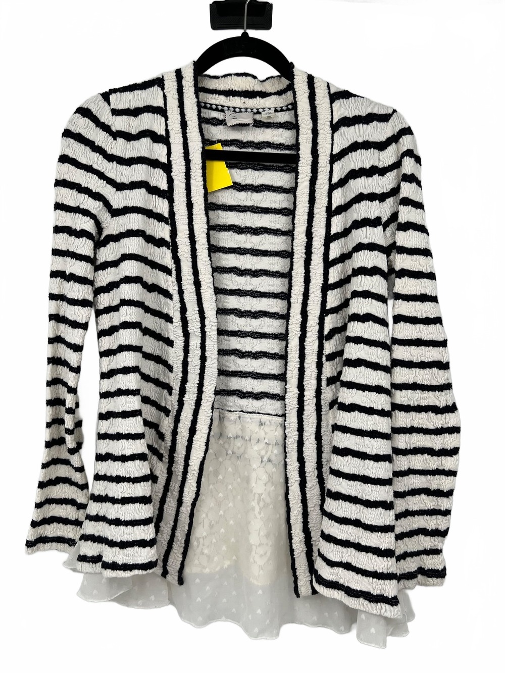Postmark Black White Cardigan Striped Lace | Womens XS